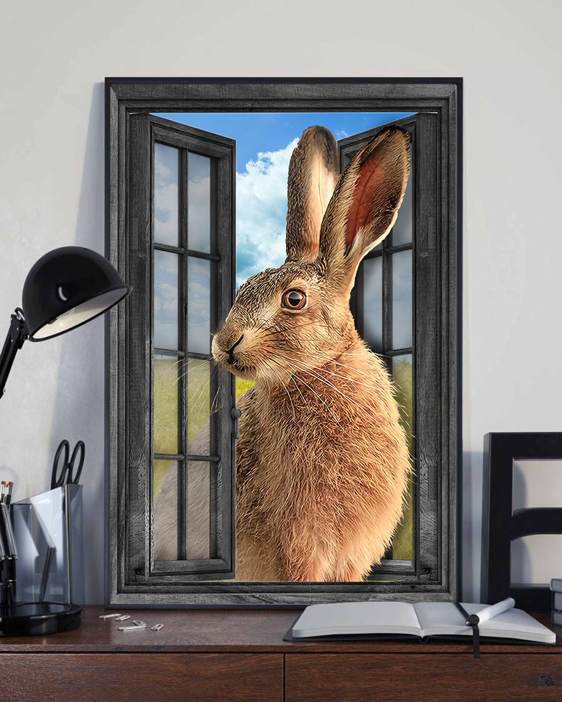 Rabbit 3D Wall Art Painting Art Wild Animals Home Decoration Gift For Friend No Frame