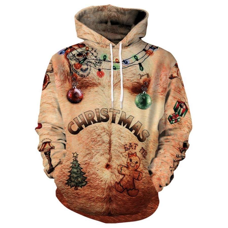 Ugly Christmas Printed Hooded Xmas Sweatshirt – 3D All Over Printed – VF623