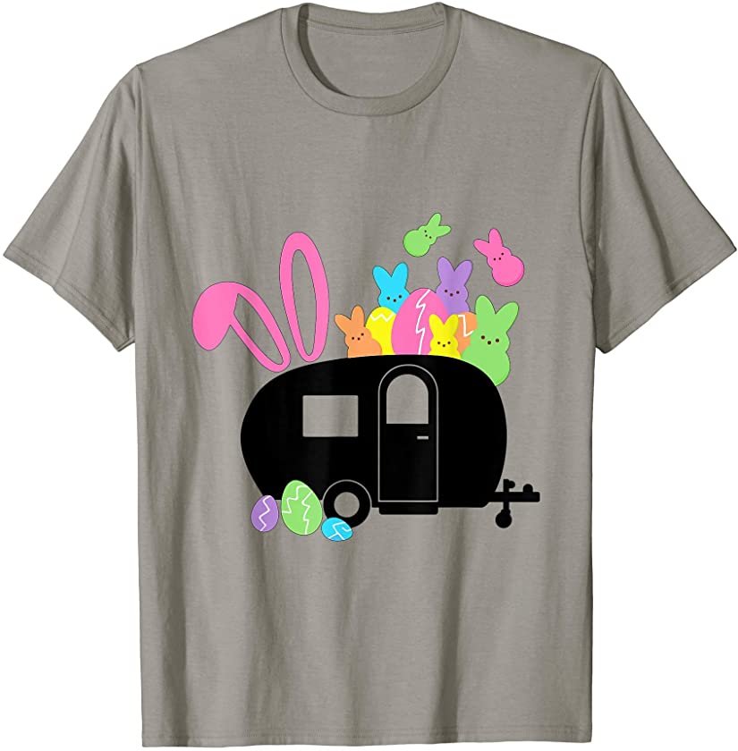 Nn 2021 Easter Day Camping RV Bunny Egg Easter Boys Girls T-Shirt