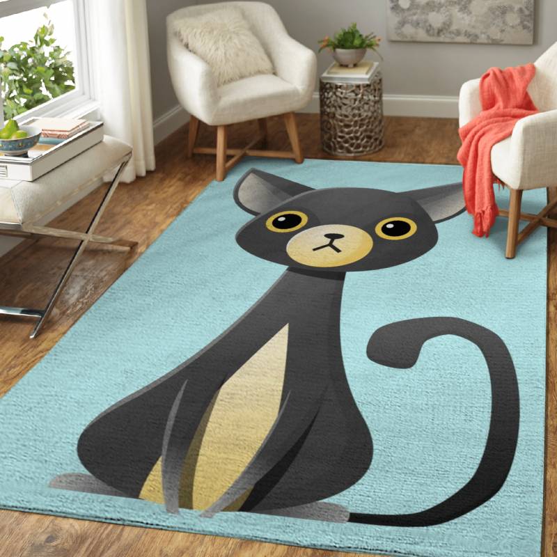 gray cat – Cute Animals Area Rug Carpet