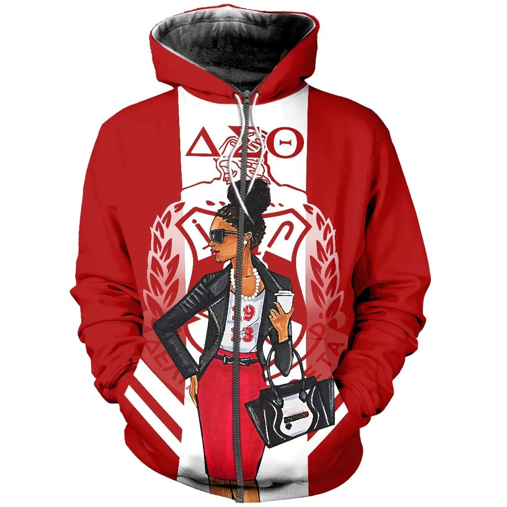 Greek Life Hoodie –  Delta Sigma Theta Modern Girl Zip Hoodie