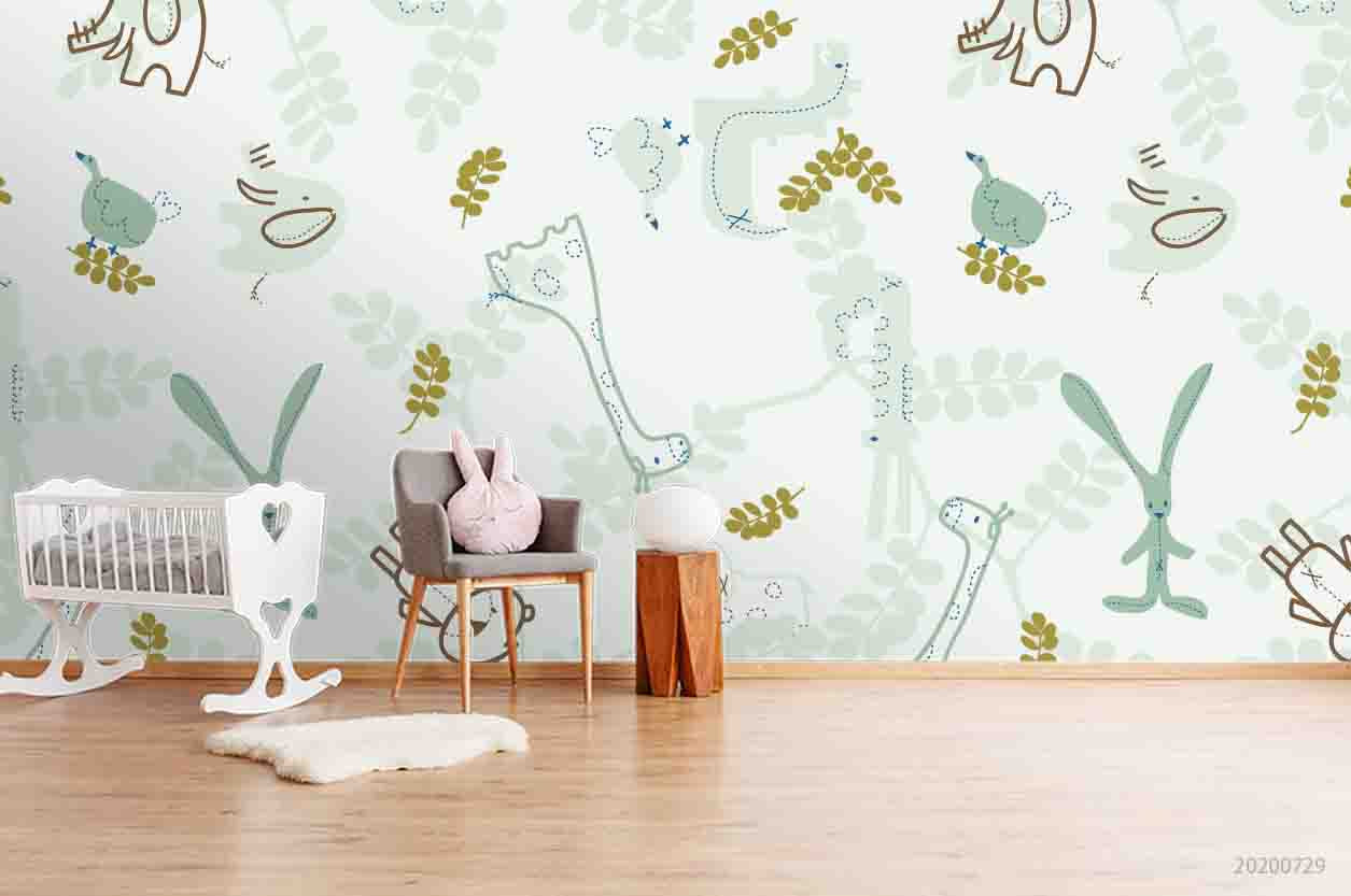 3D Cartoon Animal Wall Mural Wallpaper Lxl 603