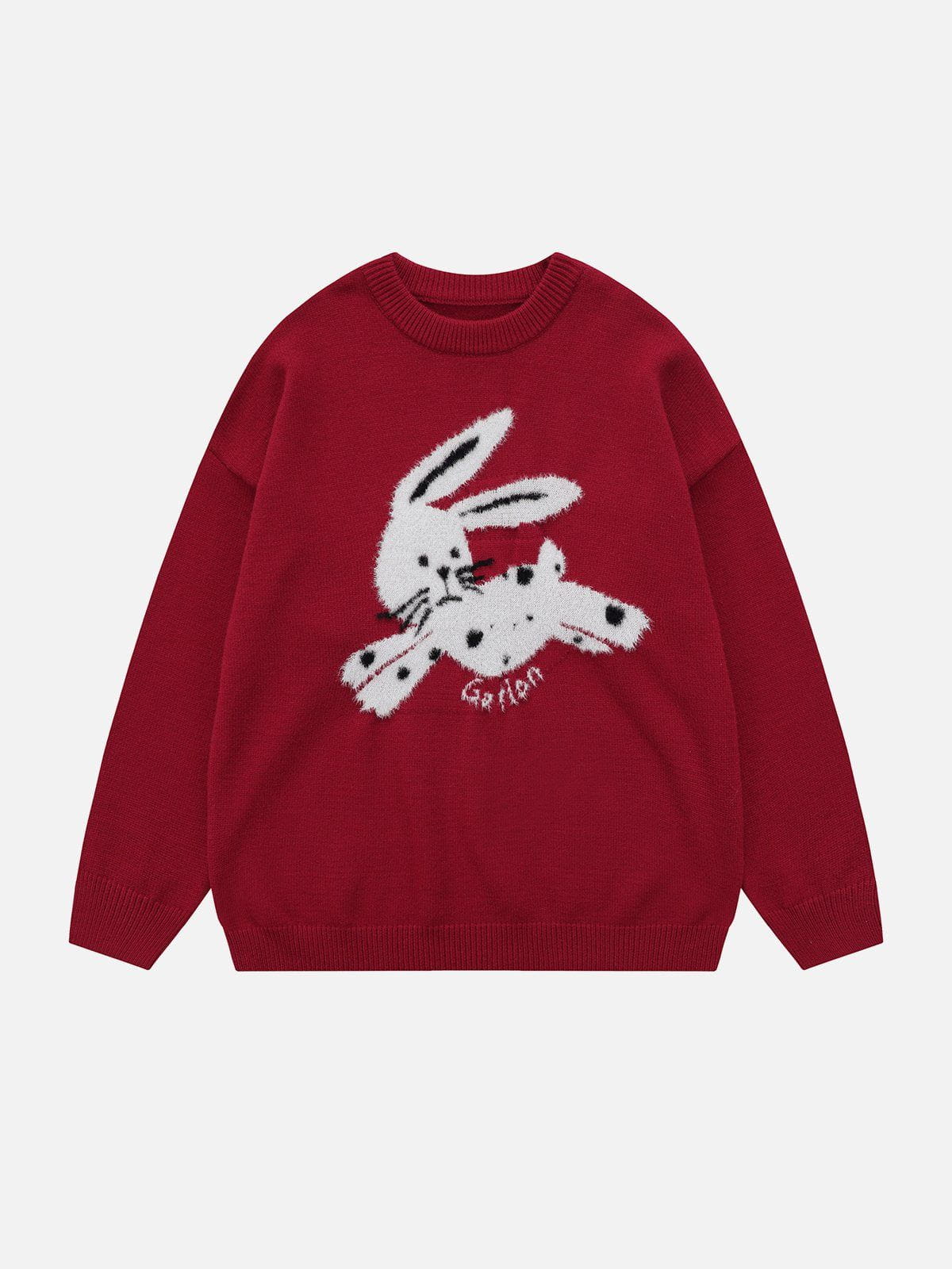 Talishko™ – Running Rabbit Embroidery Sweater