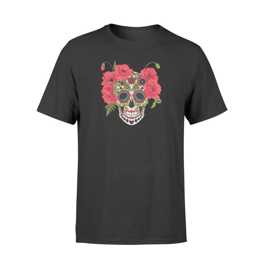 Womens Sugar Skull Day Of The Dead Dia De Los Muertos  T-Shirt