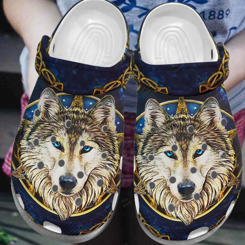 Ancient Royal Golden Wolf Classic A124 Gift For Lover Rubber clog Shoes Comfy Footwear 2