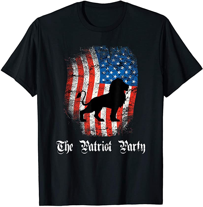 The Patriot Party Lion Vintage Patriotic 4th of July T-Shirt