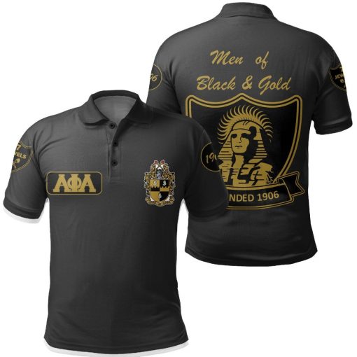 Alpha Phi Alpha Founded 1906 Men Of Black And Gold Polo Shirt