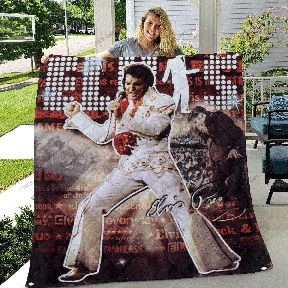 Elvis Presley Fleece Blanket Blk-F8J4