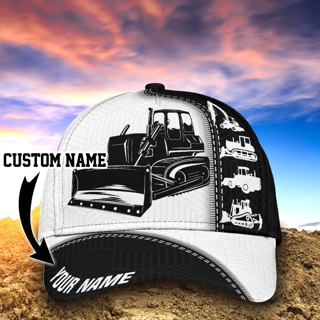 Custom Heavy Equipment Classic Cap For Men And Women, Excavator 3D Full Printed Baseball Cap Hat, Excavator Cap Hat