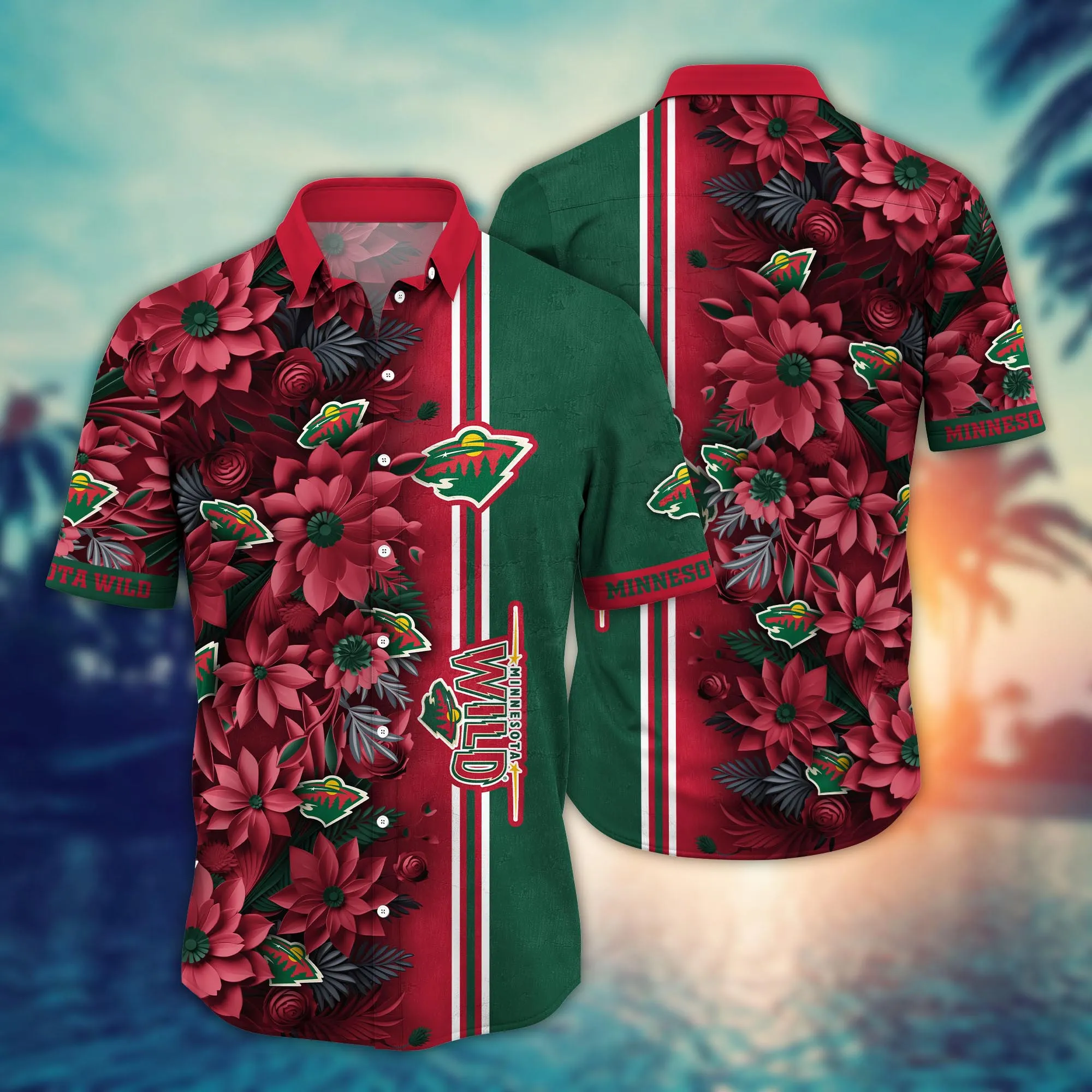 Minnesota Wild Nhl Hawaiian Shirt Custom Parasols Aloha Shirt