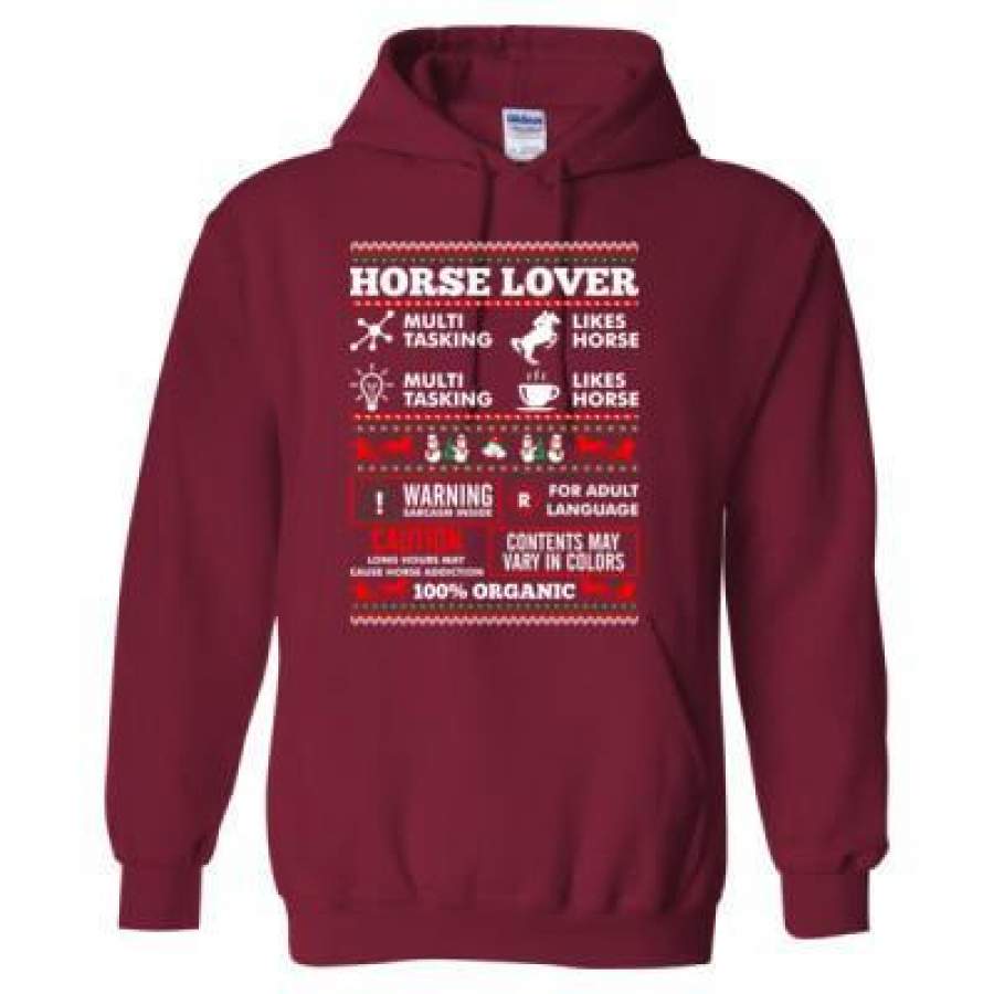 Agr Horse Lover Ugly Christmas Sweater 2023 – Heavy Blend™ Hooded Sweatshirt