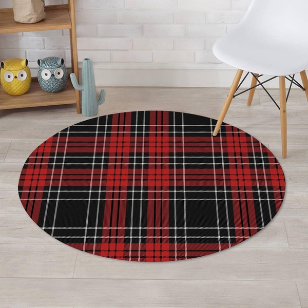 Christmas Red Plaid Scottish Round Rug