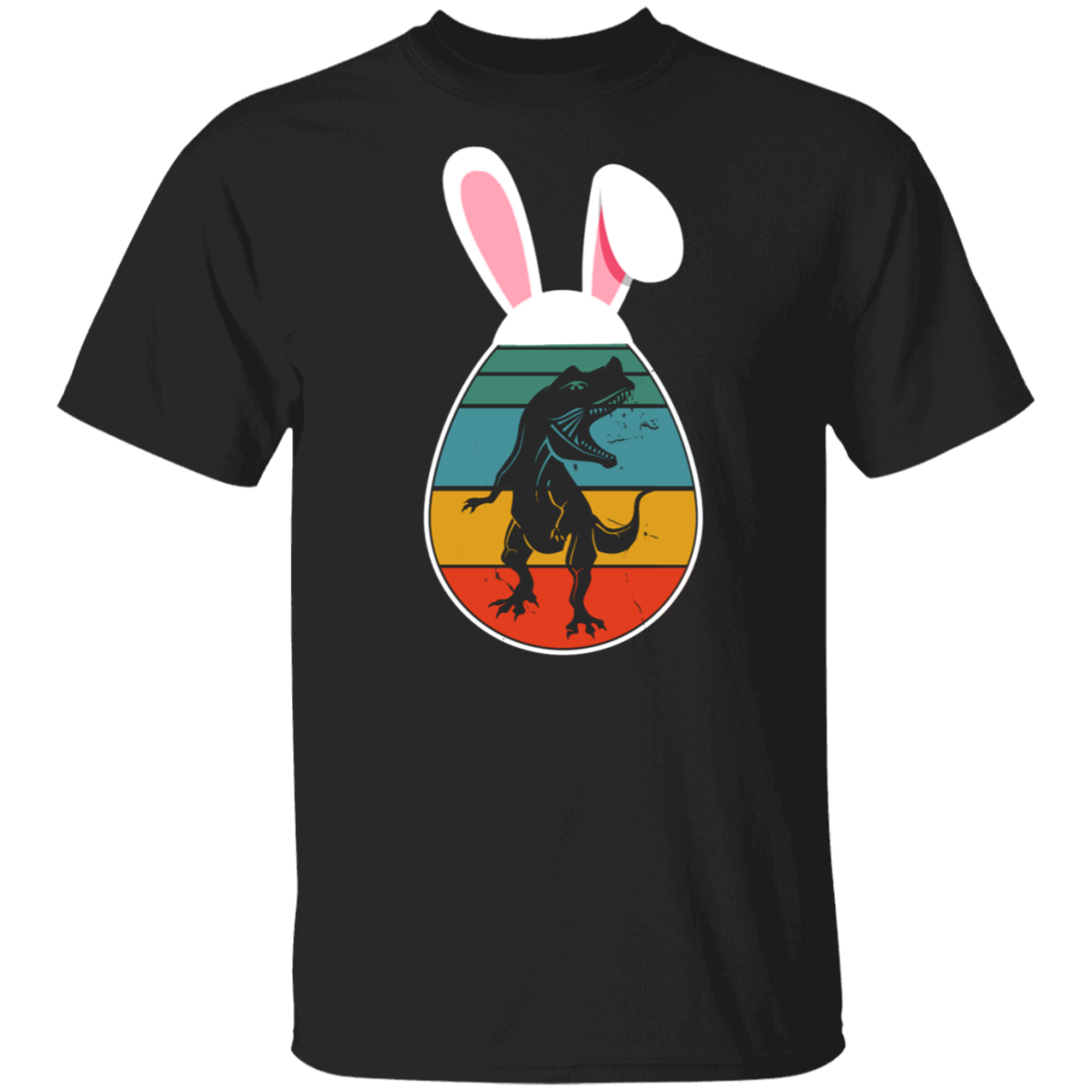 Vintage Retro Silhouette T-Rex Easter Bunny Egg Cute Easter Bunny Egg Hunt T-Rex Lover Gifts T-Shirt