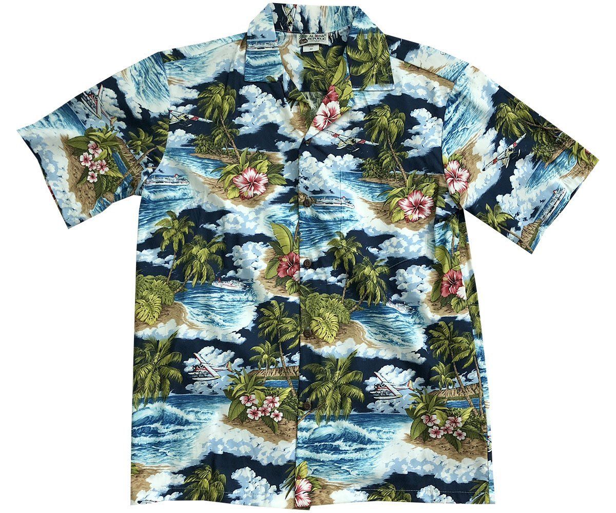 Water Landing Navy Hawaii Shirt Ha9607