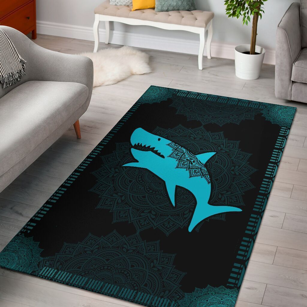 BLUE SHARK MANDALA AREA RUG TTTSHA14042005