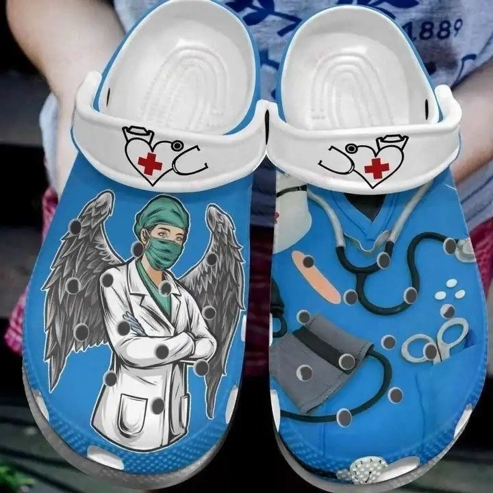 Nurse Angel Wings Crocs Crocband Clog Shoes For Men Women ...