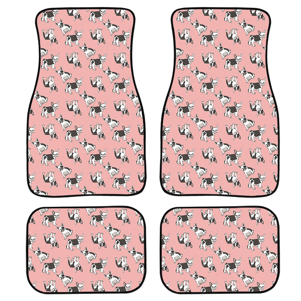 Cute French Bulldog Puppy Pattern Print Front And Back Car Floor Mats, Front Car Mat