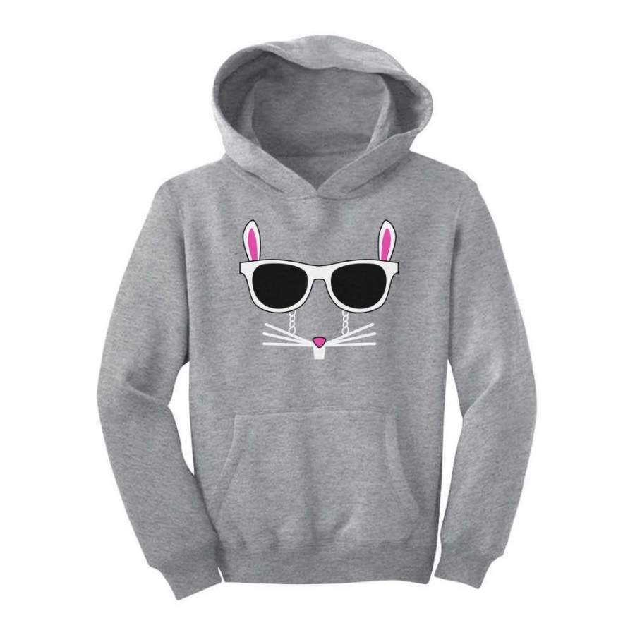 Easter Bunny – Cool Glasses Rabbit Face Youth Hoodie