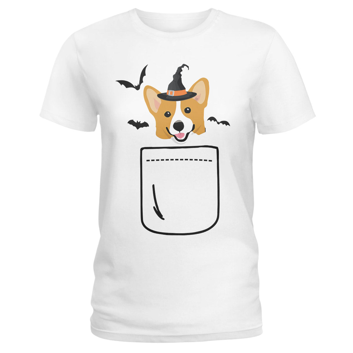 Corgi In The Pocket For Halloween Corgi Shirt For Men And Women, Funny Corgi Halloween Ladies T-Shirt