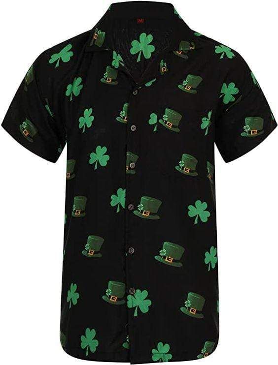 Hawaii Aloha Shirts St Day Irish Clover Leaf Ha84606