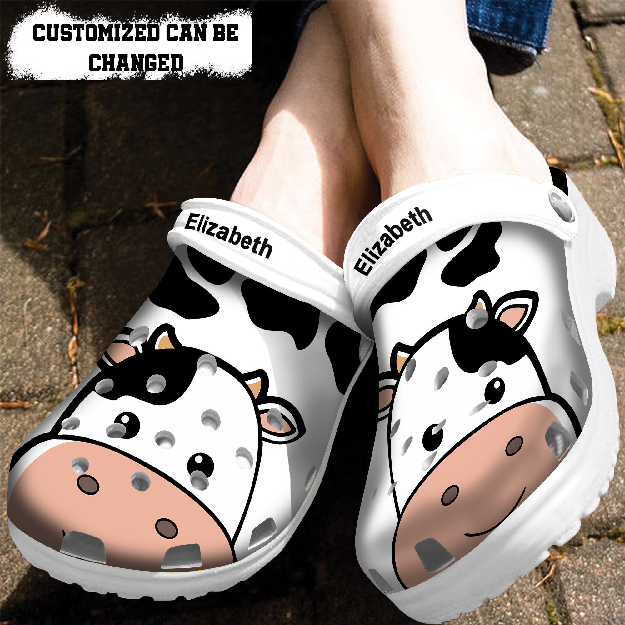 Animal Crocs Cow Face Print Personalized Clogs Shoes With Your Name ...