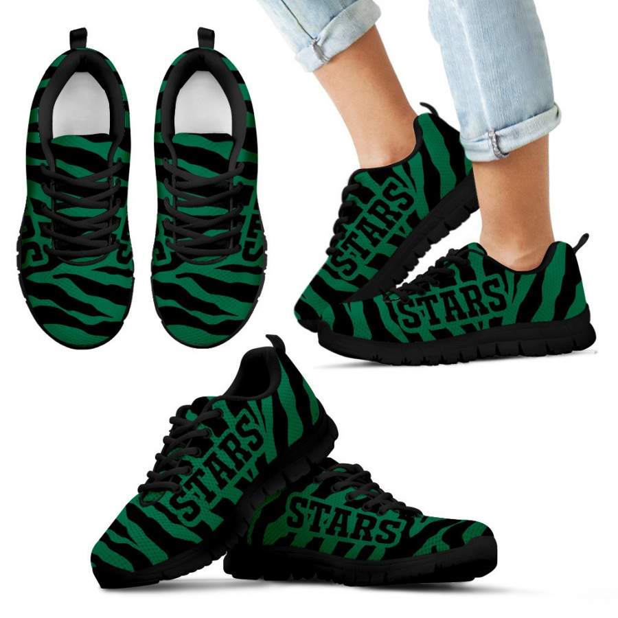 Tiger Skin Stripes Pattern Print Dallas Stars Sneakers