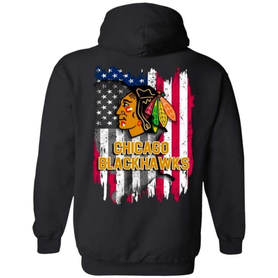 Chicago Blackhawks American Flag Hockey Hoodie Men Women Fan