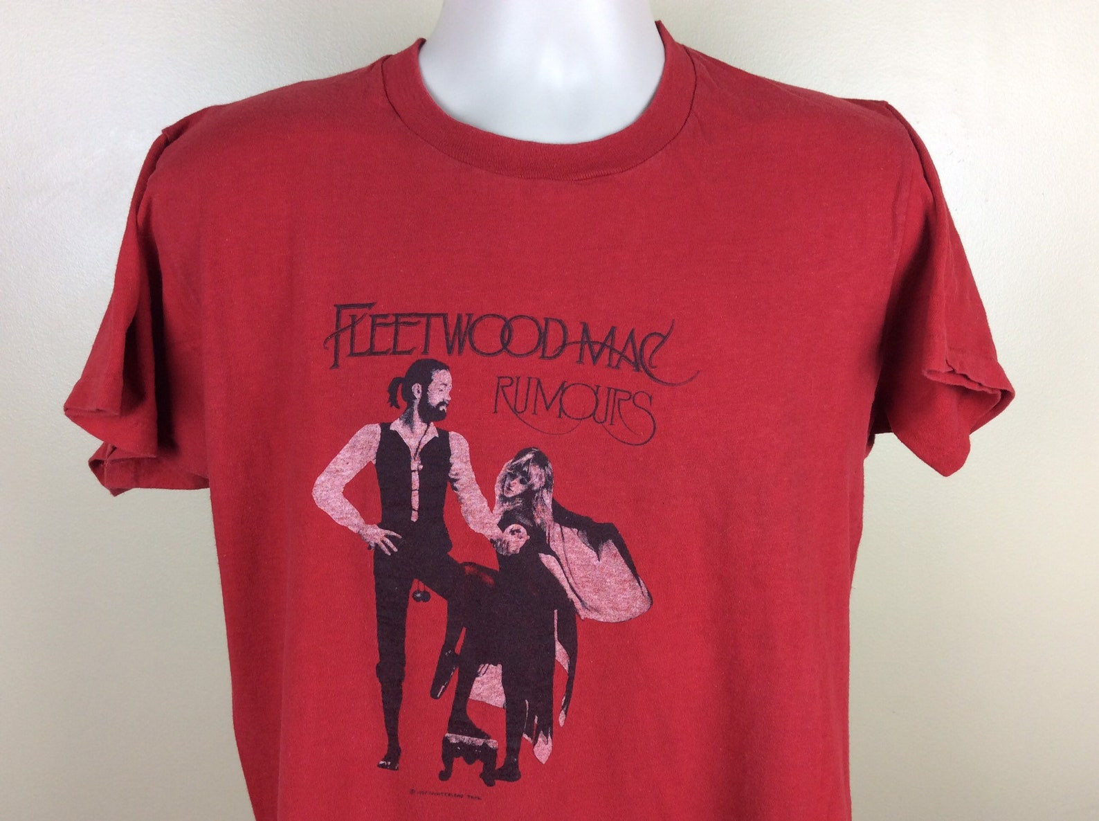 Vtg 1977 Fleetwood Mac Rumours T Shirt Red L 70S Rumors Stevie Nicks Classic Rock Band