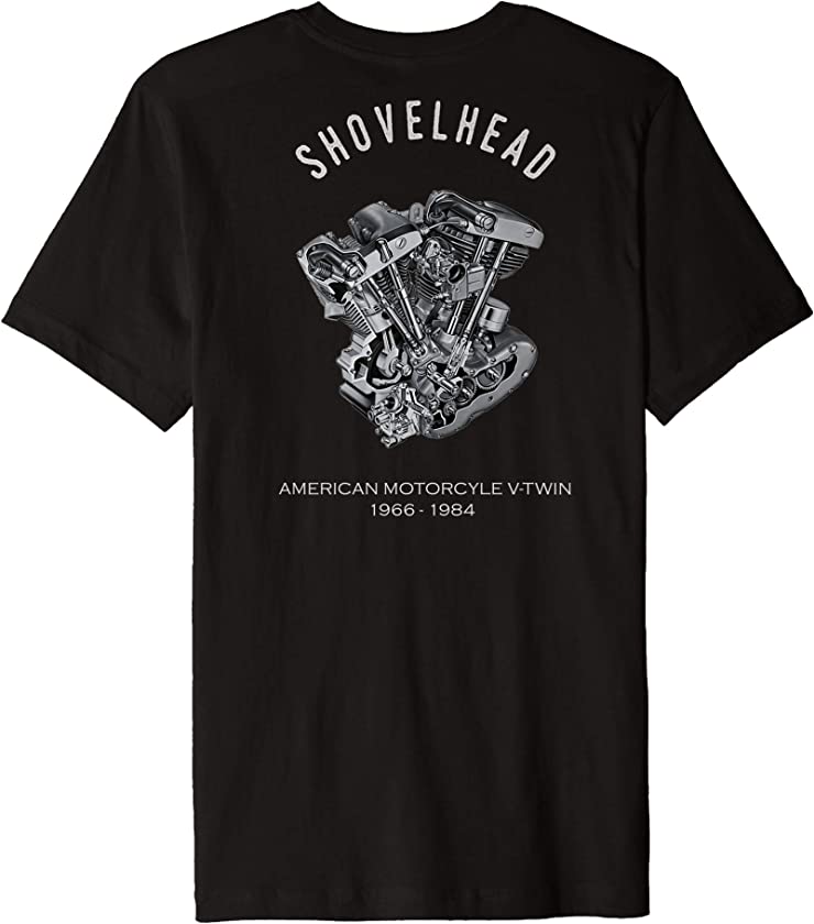 Vintage HD Motorcycle VTwin ShovelHead Engine Drawing Biker Premium T-Shirt