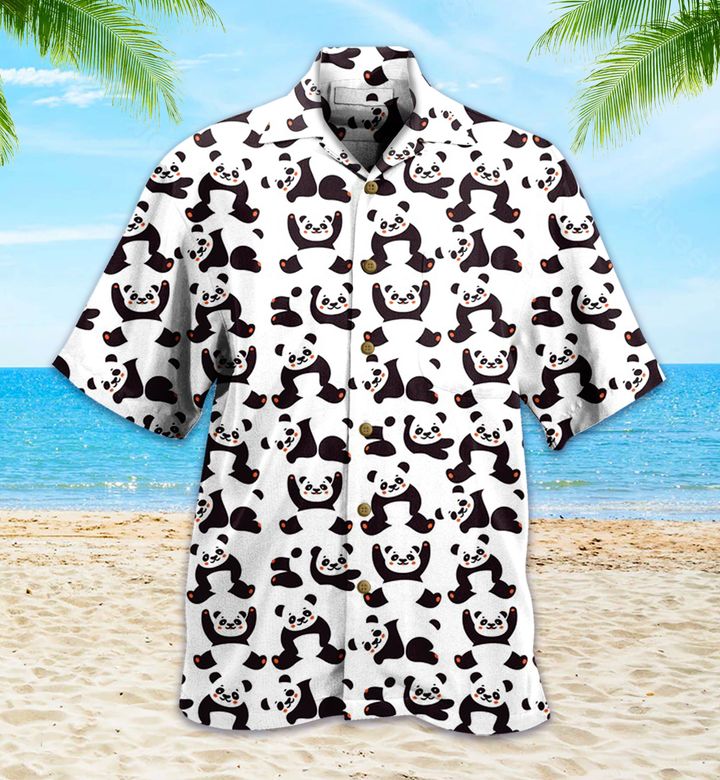 Panda Black N White 3D Hawaiian Shirt