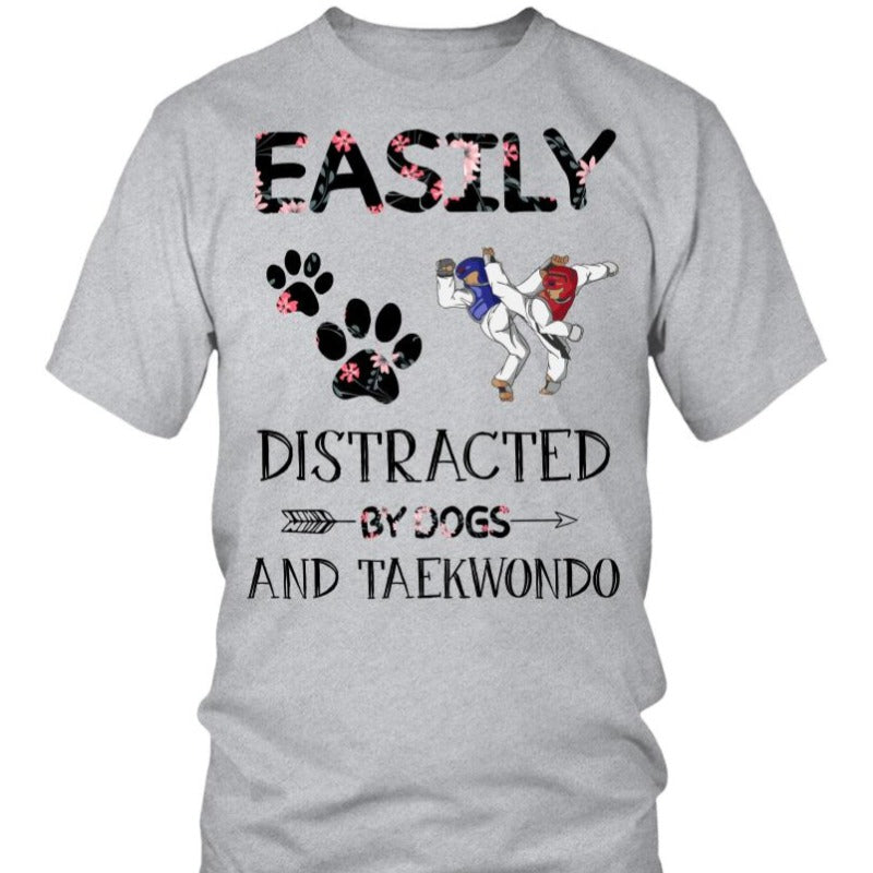 Easily Distracted By Dogs And Karate Gift Dog Lovers Men Women T shirt