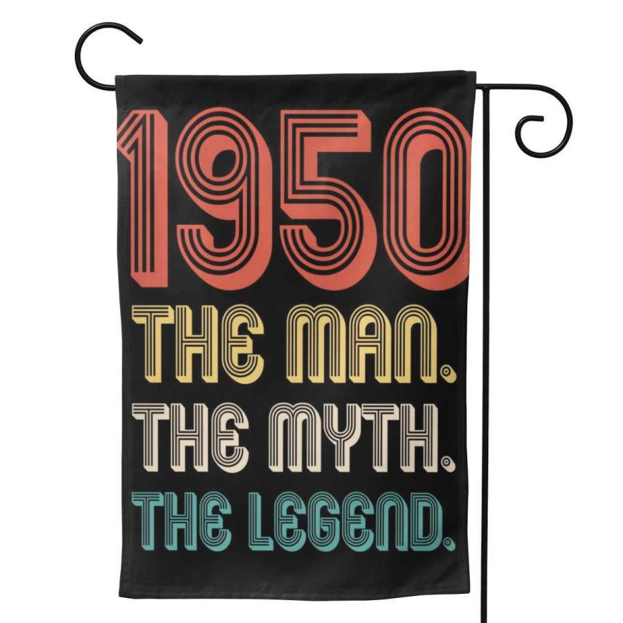 2 Pcs Garden Flag 1950 The Man Myth The Legend 70th Birthday Poster 12.5″x18″ -Mothers Day, Birthday Gifts for Mom, Dad, Wife, Husband, Daughters, Grandma, Friends