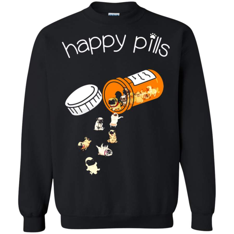 AGR Happy Pills Daily Dose Of Pug For Dog Lovers Sweatshirt