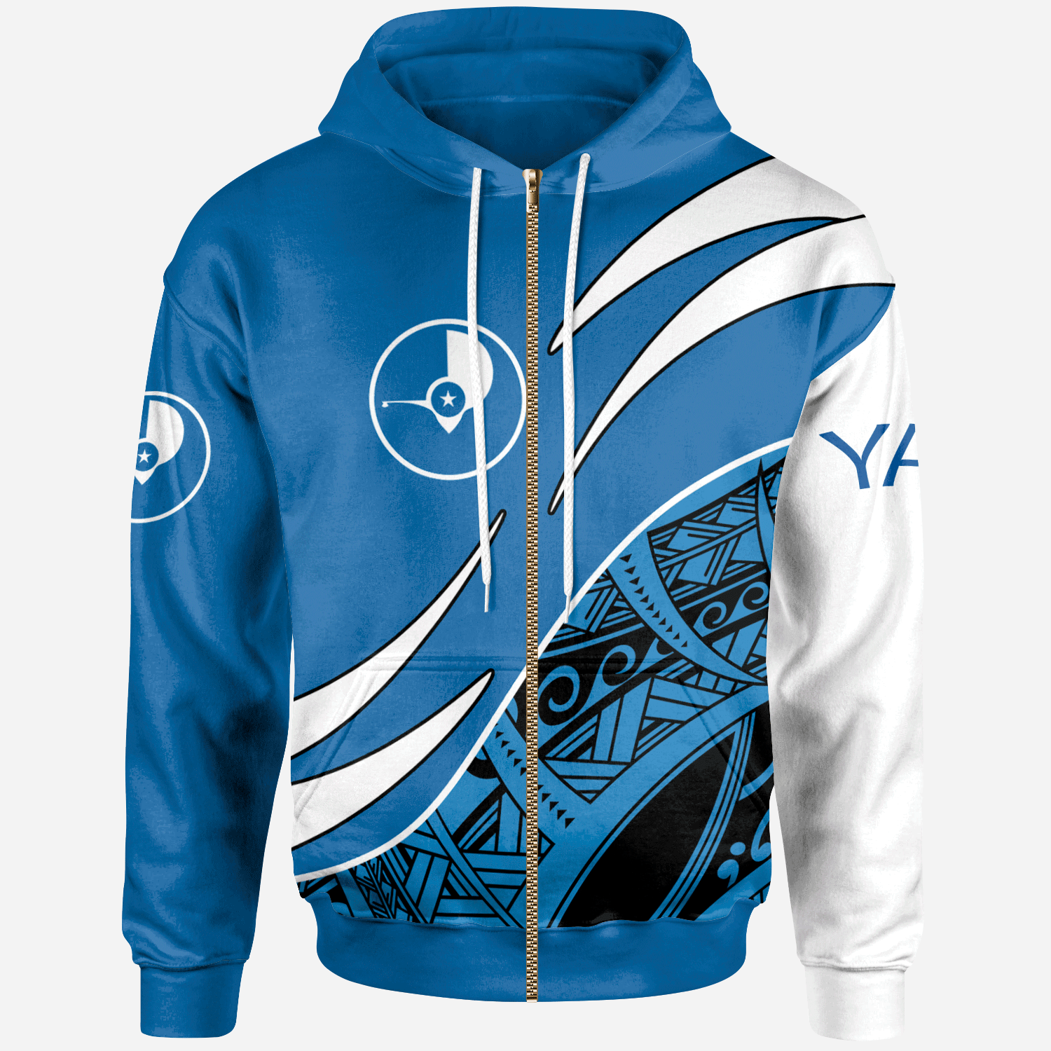 Yap Zip Hoodie – Custom Personalised Symmetrical Lines – BN27