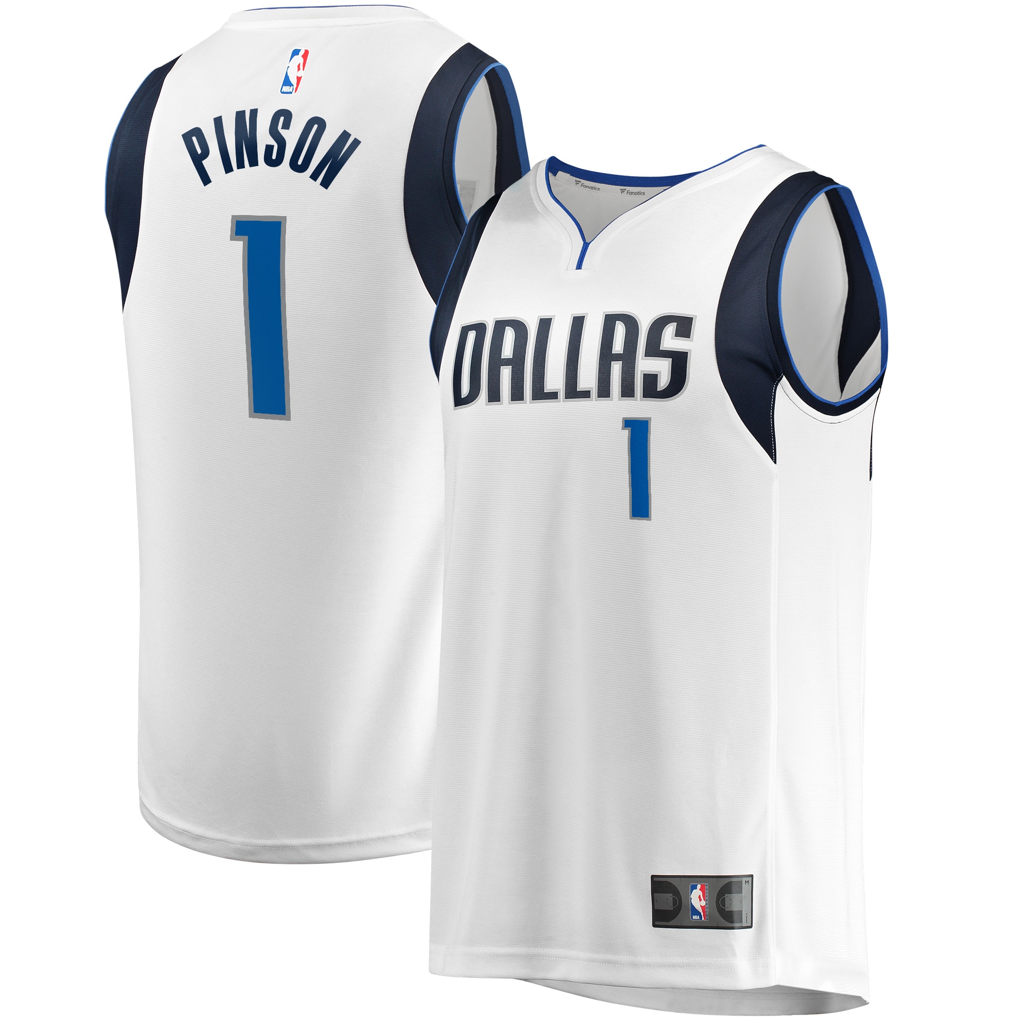 Theo Pinson Dallas Mavericks Fast Break Player Jersey – Association Edition – White