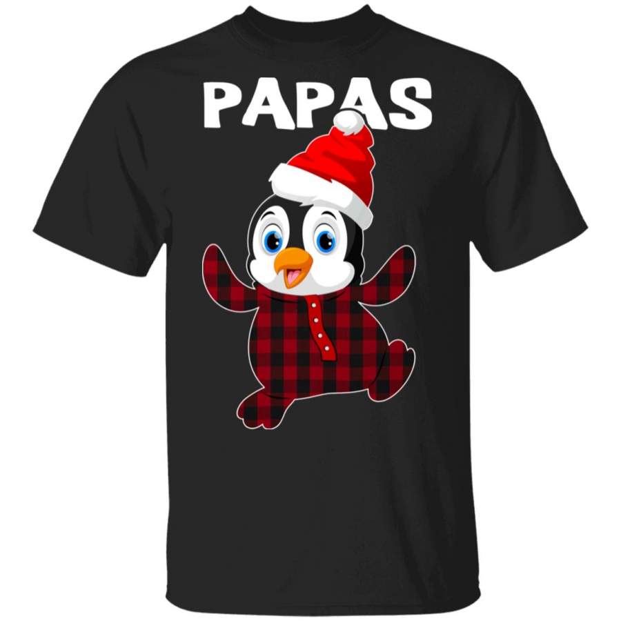 Papas penguin Red Buffalo Plaid Bird Matching Family Pajama Christmas Shirt