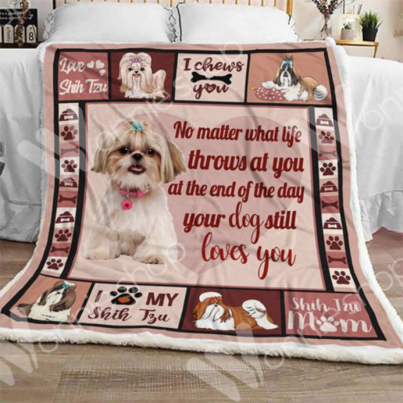 Shih Tzu Dog Sherpa Blanket NOV0602 68O49