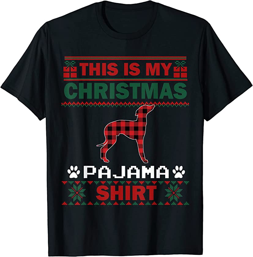 Whippet Dog Lovers Christmas Pajama Ugly Christmas Sweater T-Shirt