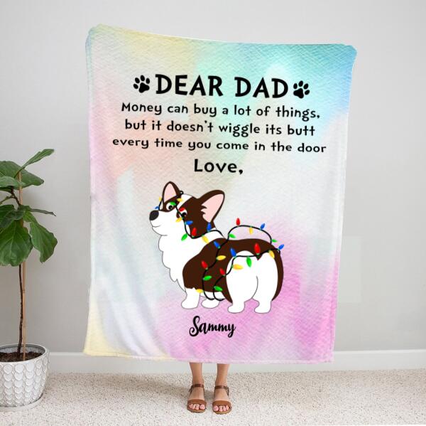 Personalized Dog Dad Blanket – Funny Christmas Gifts – Up To 6 Dogs