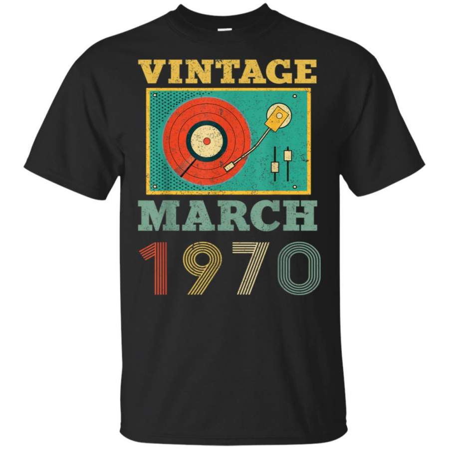 Vintage March 1970 Record Player Vinyl 49 Years Old Shirt