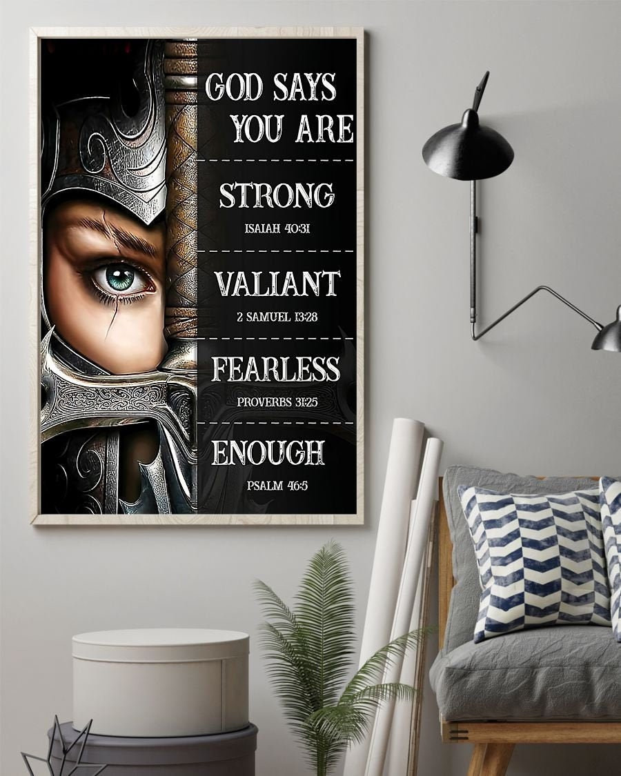 & Canvas | Warrior God Say You Are Strong Valiant Fearless Enough | Home Decor Canvas, Wall Art