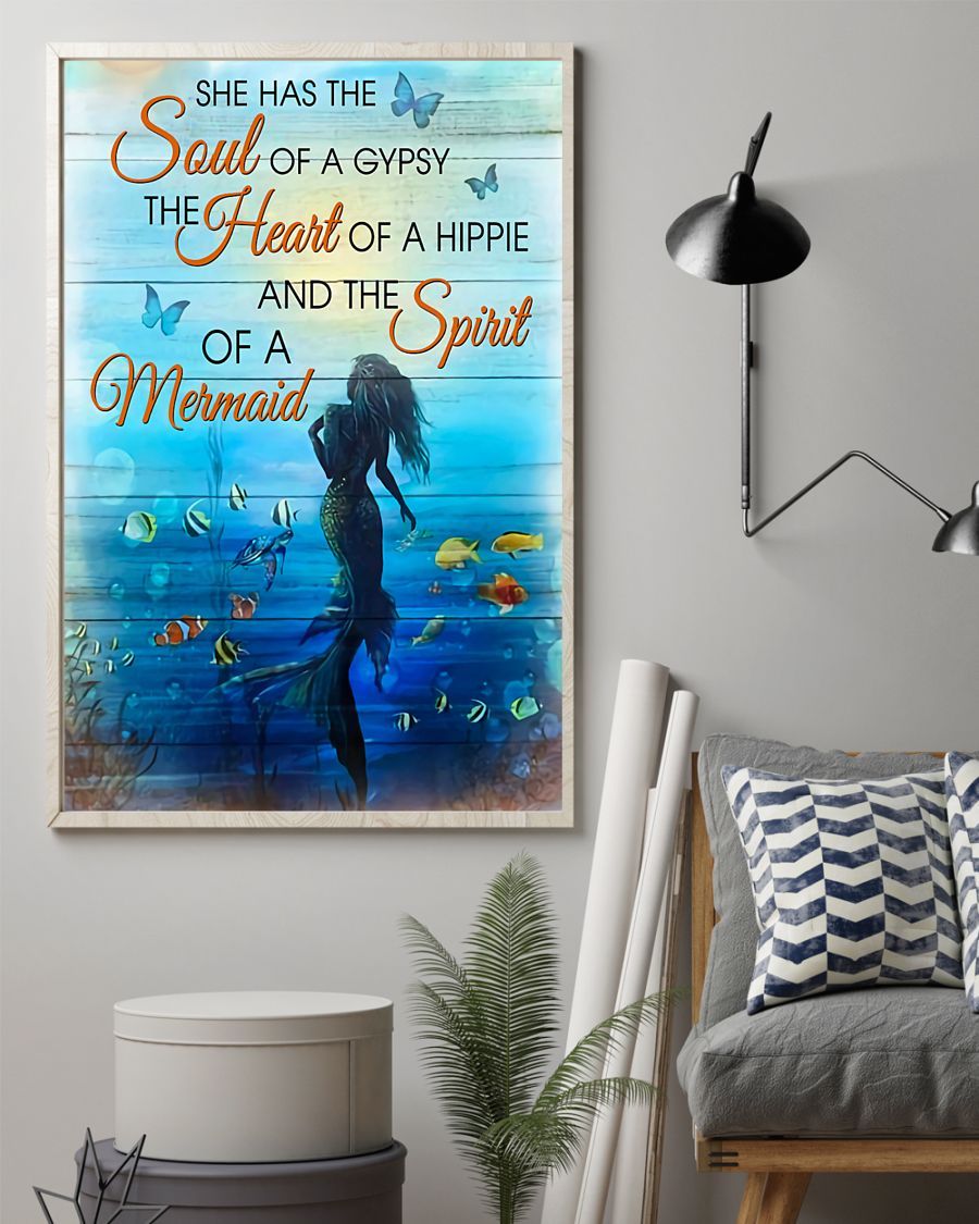 Spirit Of Mermaid Vertical Canvas And Poster | Wall Decor Visual Art