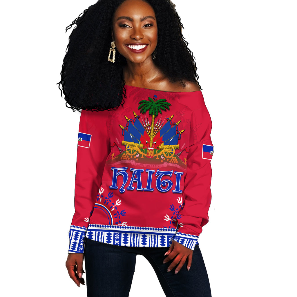 Haiti Off Shoulder Sweater Dashiki Style Gorgeous Lt13