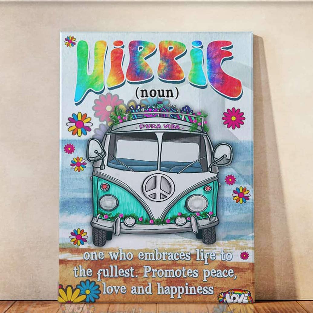 Poster-Hippie Live to The Fullest Posters Dbx1758- Command Strips Wall Decor -Poster for Room Aesthetic