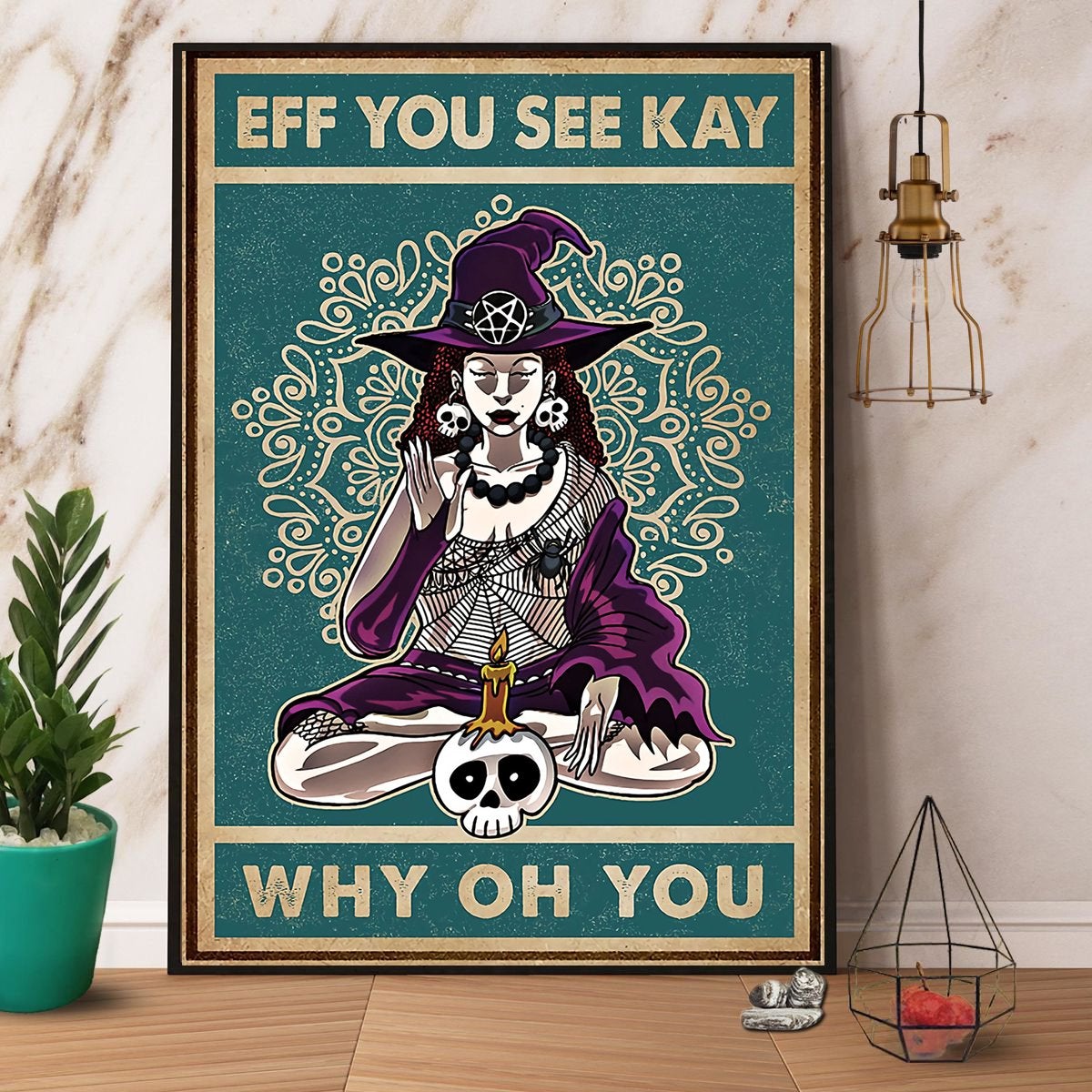 Witch Skull Eff You See Kay Why Oh You Halloween Gift Canvas And Poster, Canvas Prints, My Poster Wall, Canvas Wall Art, Wall Decor Visual Art