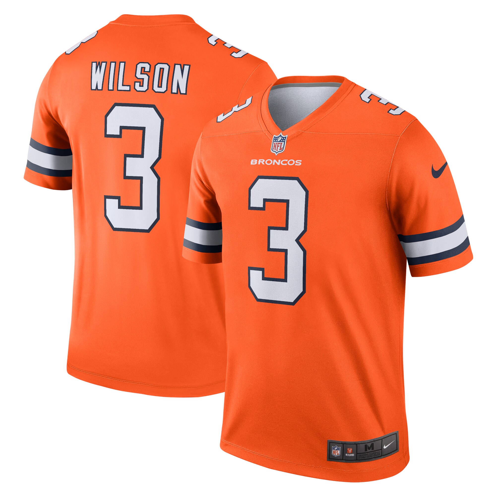 Men’s Denver Broncos Russell Wilson Orange Alternate Legend Jersey