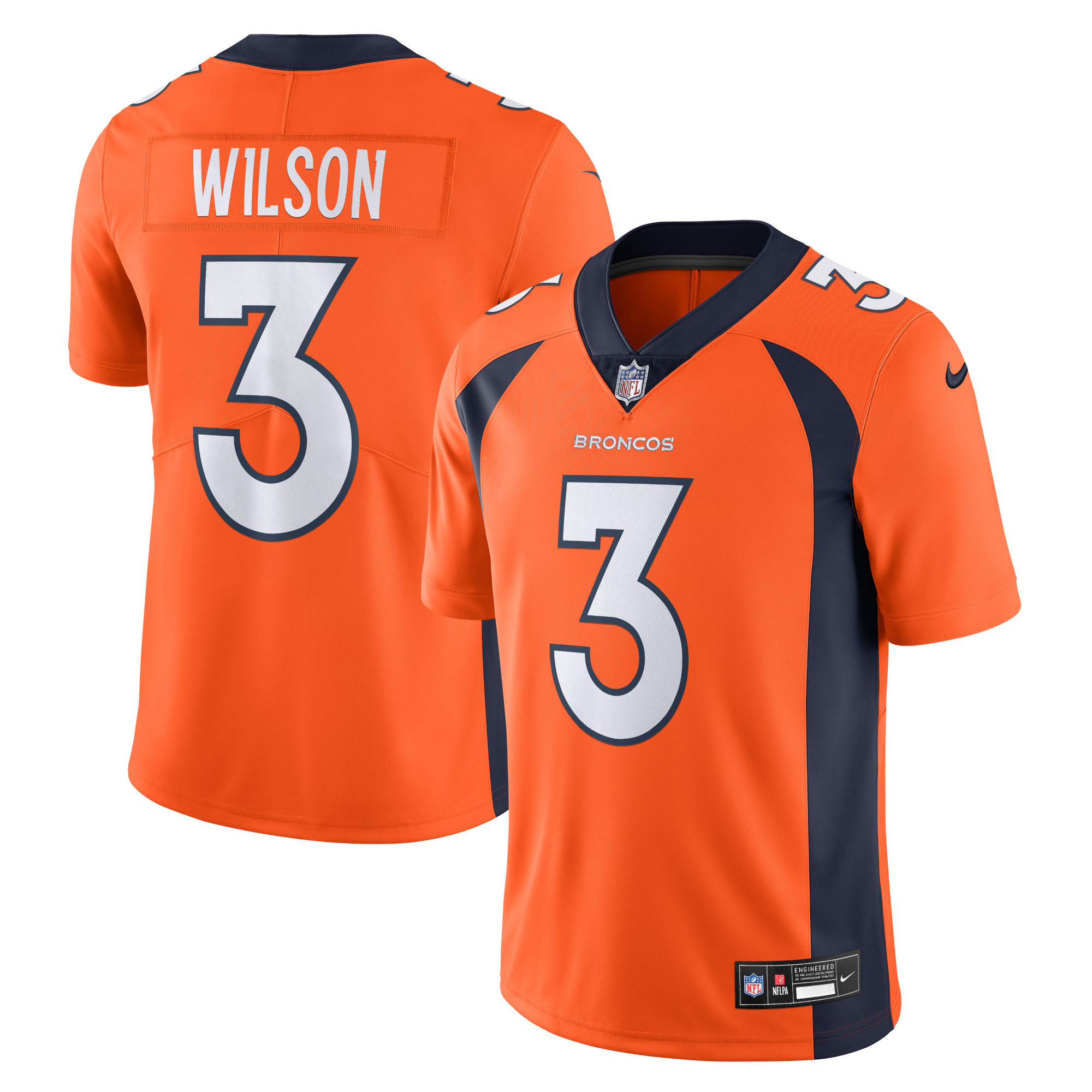 Men’s Denver Broncos Russell Wilson Orange  Vapor Untouchable Limited Jersey