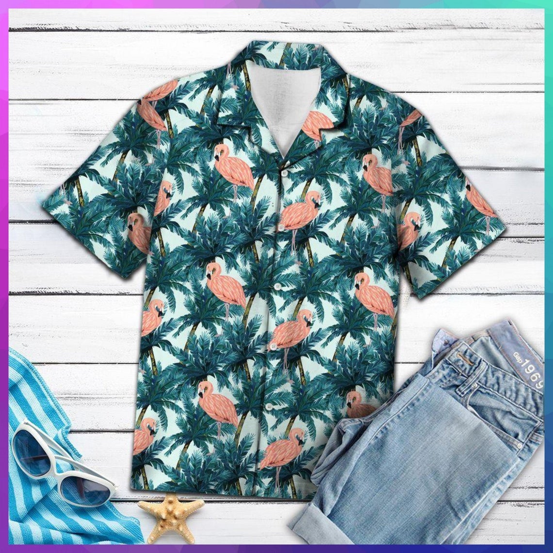 Flamingo Coconut Palm Hawaii Shirt Made In Summer Beach Shirts Ha99740