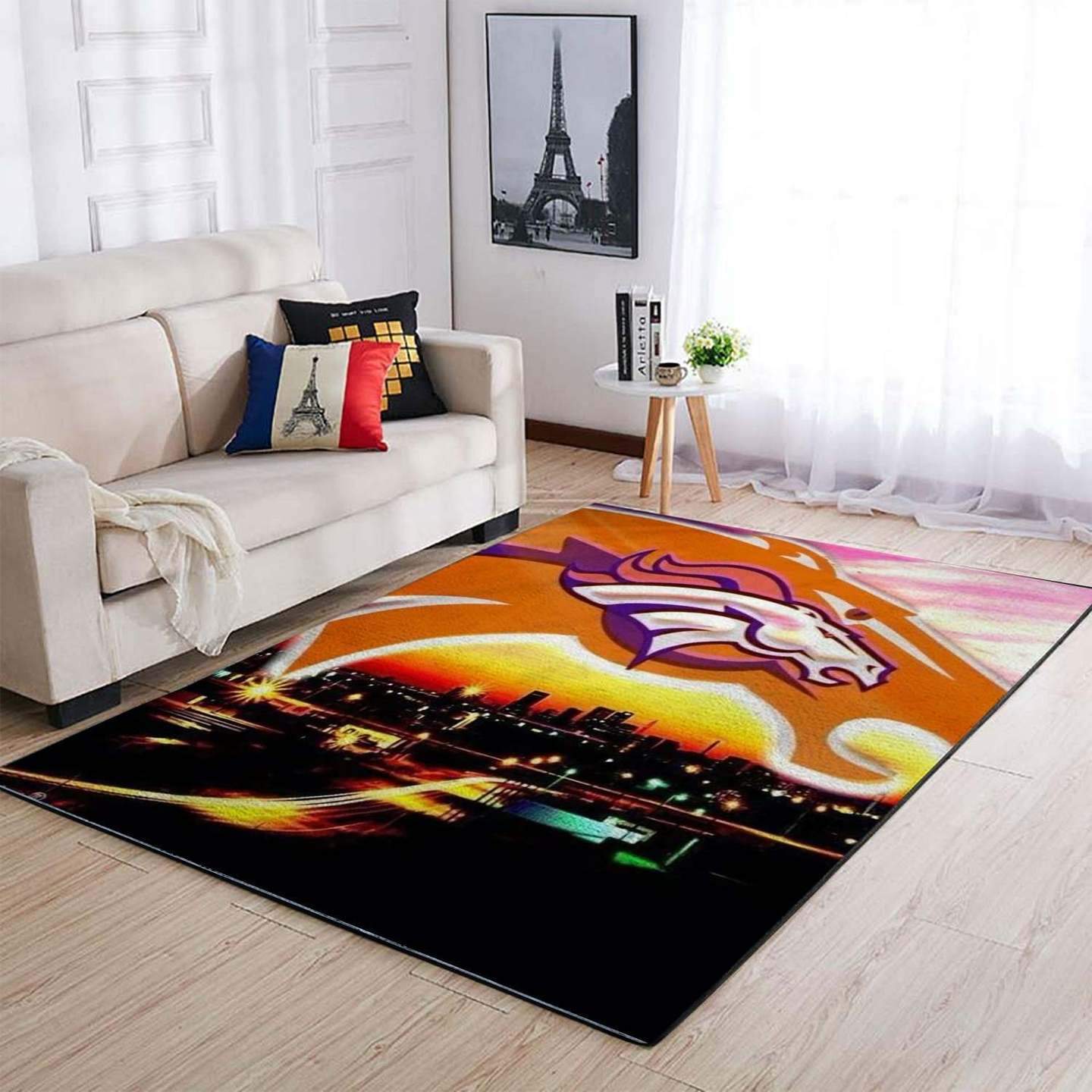 Denver Broncos Logo Area Rug, Football Floor Decor Rcdd81F31379