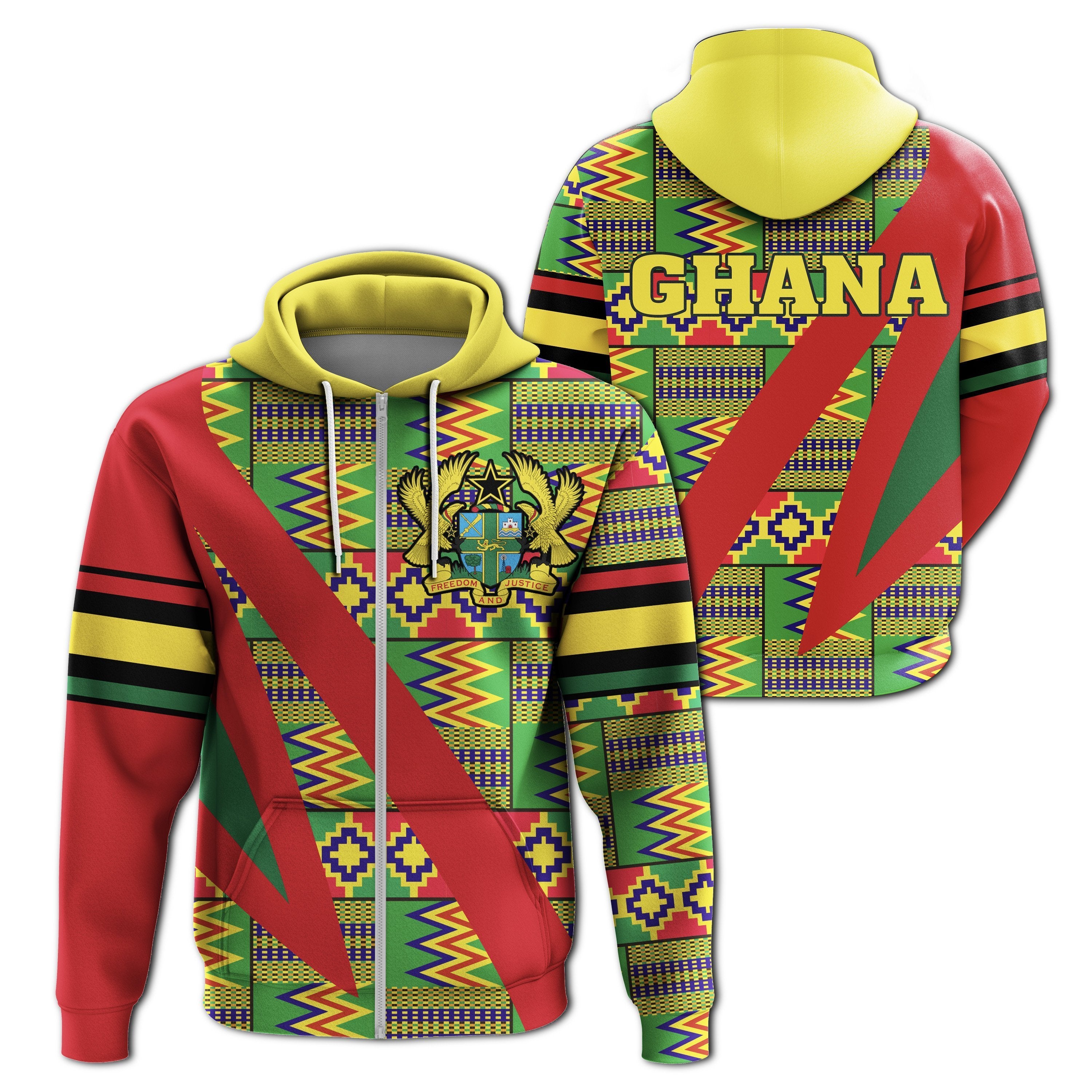 Greek Life Hoodie (Zip-Up) – Ghana Kente Hoodie – Fast Style